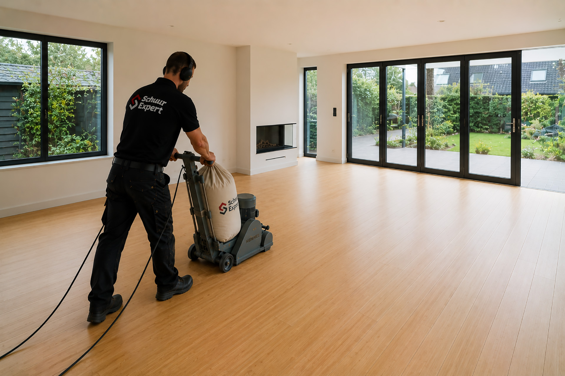 Gerenoveerde houten vloer na verwijderen van oude afwerking