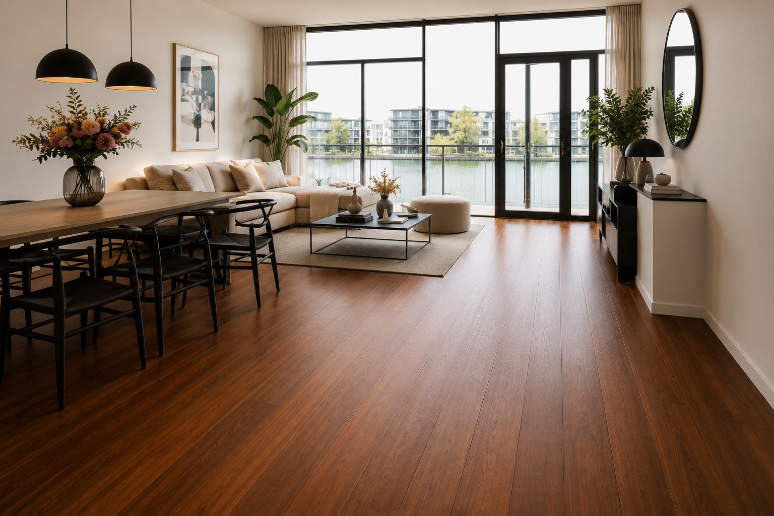 Houten vloer beoordeeld op schade en herstel