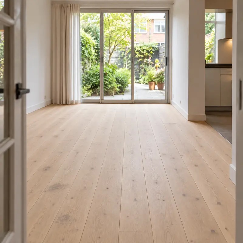 Houten vloer tijdens renovatie